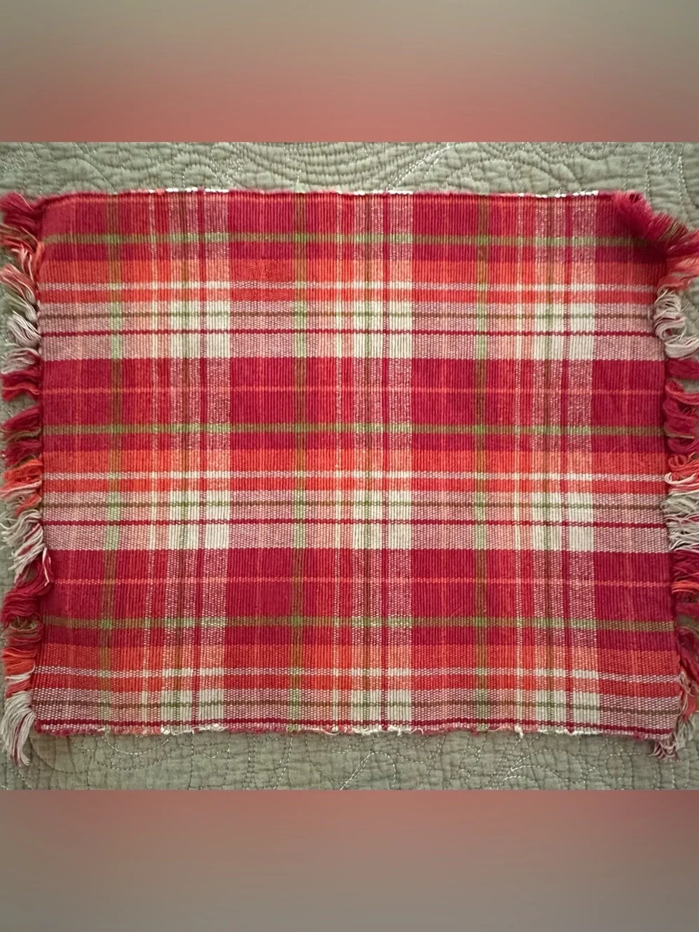 Set of 6 plaid placemats